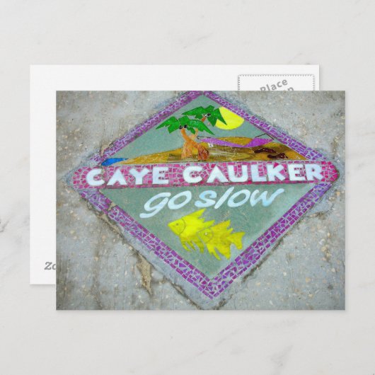 Carte postale Caye Caulker "Go Slow" (Devant / Derrière)