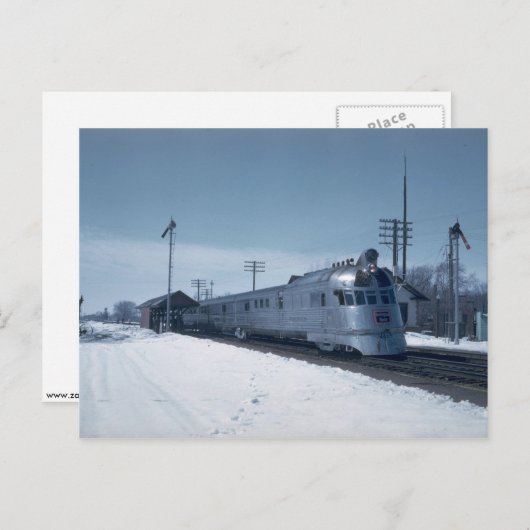 Carte Postale CB&Q "Pioneer Zephyr" (Devant / Derrière)