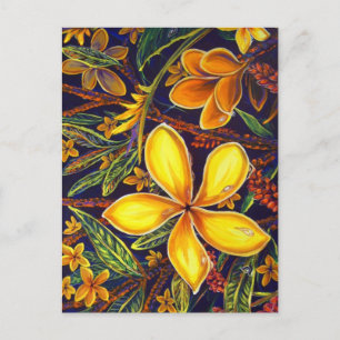 Carte Postale CBjork Yellow Island Plumeria Art