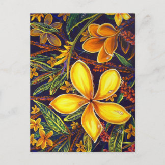 Carte Postale CBjork Yellow Island Plumeria Art