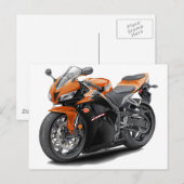 Carte Postale CBR 600 Orange-Black Bike (Devant / Derrière)