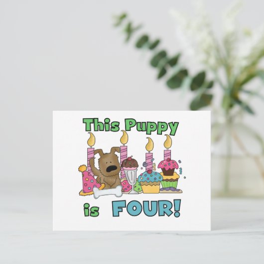 Carte Postale Ce chiot est quatre t-shirts et cadeaux (Debout devant)