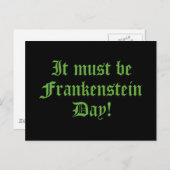 Carte Postale Ce Doit Être Le Jour De Frankenstein (Devant / Derrière)
