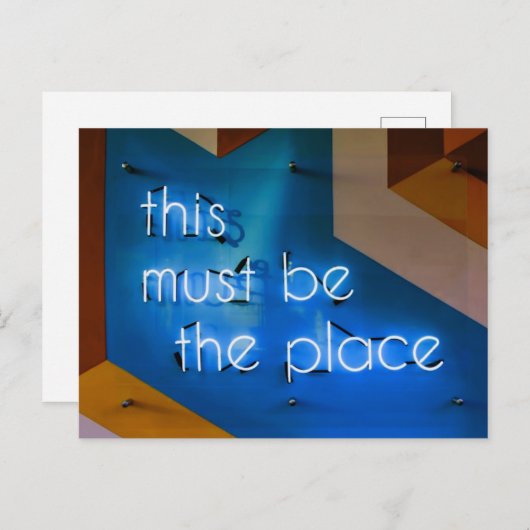 Carte Postale Ce doit être l'endroit NEON Sign Funny (Devant / Derrière)