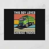 Carte Postale Ce garçon aime les camions à ordures (Devant)