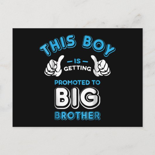 Carte Postale Ce garçon va être promu grand frère (Devant)
