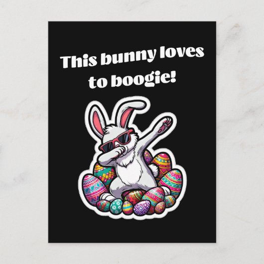 Carte Postale Ce lapin adore faire du bogie ! (Devant)