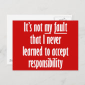 Carte Postale Ce n'est pas de ma faute (Devant / Derrière)
