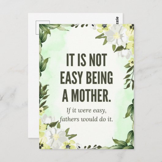 Carte Postale "Ce n'est pas facile d'être une mère" – Les Craqua (Devant / Derrière)