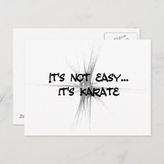 Carte Postale Ce n'est pas facile - Karate Grey (Devant / Derrière)