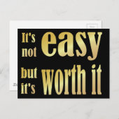 Carte Postale Ce n'est pas facile mais ça vaut le coup (Devant / Derrière)