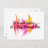 Carte Postale Ce n'est pas facile - Taekwondo (rose) (Devant / Derrière)