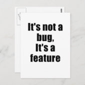 Carte Postale Ce n'est pas un bug c'est une fonctionnalité (Devant / Derrière)