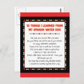 Carte Postale Ce Que J'Ai Appris De Mon Chien Espagnol À Eau (Devant / Derrière)