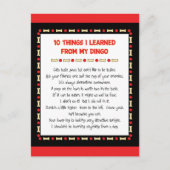 Carte Postale Ce Que J'Ai Appris De Mon Dingo (Devant)