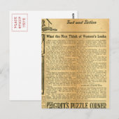 Carte Postale Ce que les hommes pensent des regards des femmes 1 (Devant / Derrière)