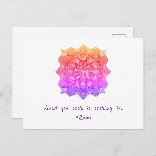 Carte Postale Ce que vous cherchez est de vous chercher. (Devant / Derrière)