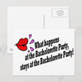 Carte Postale Ce Qui Se Passe À La Fête De La Bachelorette... (Devant / Derrière)
