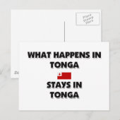 Carte Postale Ce Qui Se Passe À TONGA Reste Là (Devant / Derrière)