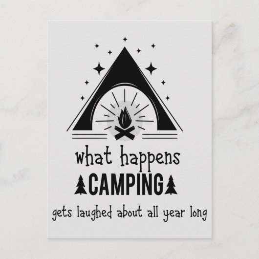 Carte Postale Ce Qui Se Passe Camping Se Rire De Toute Année (Devant)
