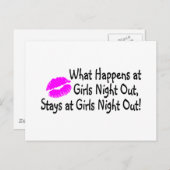 Carte Postale Ce Qui Se Passe Chez Les Filles La Nuit Reste Chez (Devant / Derrière)