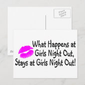 Carte Postale Ce Qui Se Passe Chez Les Filles La Nuit Reste Chez (Devant / Derrière)