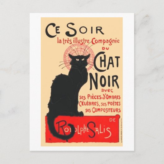 Carte Postale Ce Soir Le Conversation Noir, Théophile Steinlen (Devant)