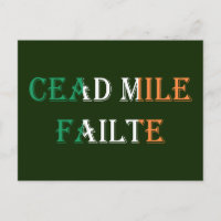Cead Mile Failte superposé sur Irish Flag pccn