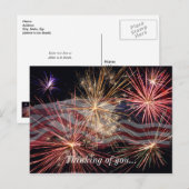 Carte Postale Cébrer l'Amérique en pensant à vous (Devant / Derrière)