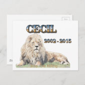 Carte Postale Cecil Le Lion (Devant / Derrière)