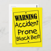 Carte Postale Ceinture noire à risque d'accident (Devant / Derrière)