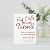 Carte Postale Cela Demande De Travail Adieu Retraite Personnalis (Debout devant)