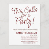 Carte Postale Cela demande une fête drôle Co-ed Couple Douche (Devant)