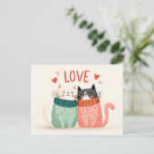 Carte Postale Celebrate love with two cute kitten  (Debout devant)