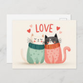 Carte Postale Celebrate love with two cute kitten  (Devant / Derrière)