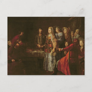 Carte Postale Celebrating the Wedding Agreement, 1777