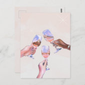 Carte Postale Célébration applaudissements Verres de Champagne T (Devant / Derrière)