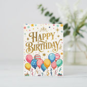 Carte Postale Célébration d'anniversaire (Debout devant)