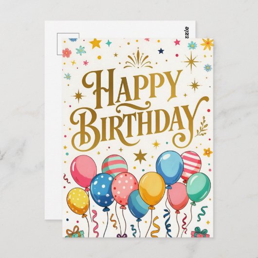 Carte Postale Célébration d'anniversaire (Devant / Derrière)