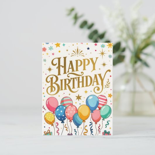 Carte Postale Célébration d'anniversaire (Debout devant)