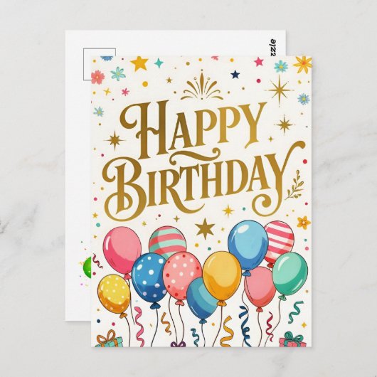 Carte Postale Célébration d'anniversaire (Devant / Derrière)