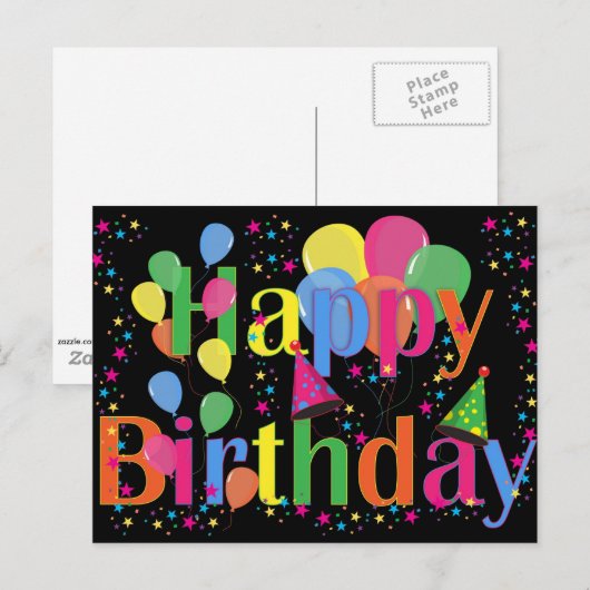 Carte Postale Célébration d'anniversaire (Devant / Derrière)