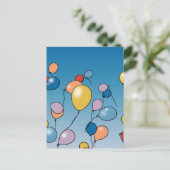 Carte Postale Célébration d'anniversaire avec ballons (Debout devant)