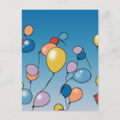 Carte Postale Célébration d'anniversaire avec ballons (Devant)