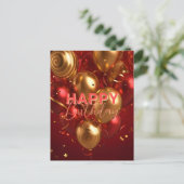 Carte Postale Célébration d'anniversaire avec ballons festifs ro (Debout devant)