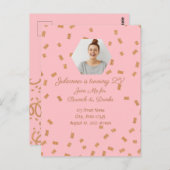 Carte Postale Célébration d'anniversaire avec paillettes dorées (Devant / Derrière)