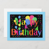 Carte Postale Célébration d'anniversaire. C'est l'heure de la fê (Devant / Derrière)