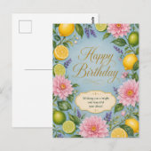 Carte Postale Célébration d'anniversaire Citrus Bloom (Devant / Derrière)