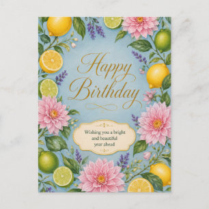Carte Postale Célébration d'anniversaire Citrus Bloom