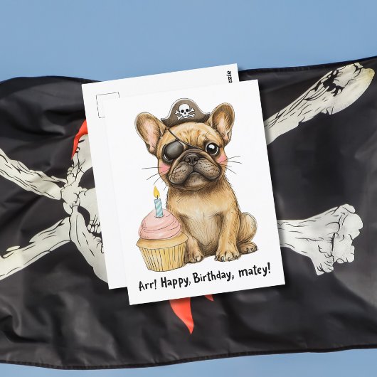 Carte Postale Célébration d'anniversaire de Bouledogue Français